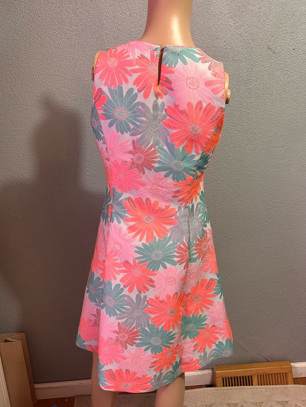 Sara Campbell floral sleeveless sheath dress size 2 - Picture 2 of 8